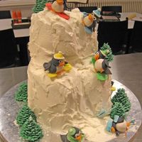 Snowboarding Penguins Thanks to Aine2 for the Penguin Tutorial! A going away cake for a girl who loves snowboarding.