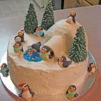 Penguin Party Thank you too Virginia and Aine2 for the inspiration and penguin tutorial. I almost got arrested for this cake.... I brought supplies home...