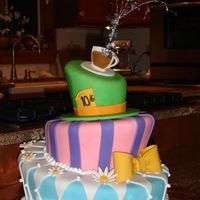 Alice In Wonderland Mad Hatter Cake The tiers are meant to symbolize various characters within Alice in Wonderland. This was our first attempt at using fondant, and it was a...