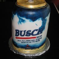 Busch Beer Can all airbrushed/ hand painted, fondant covered.