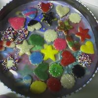 Mini Cookies Butter cookies with various sprinkles and sugars. These were really quick, easy and fun to decorate.