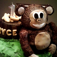 Monkey 3D Monkey built out of Rice Crispy Treats and Chocolate