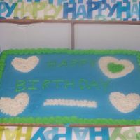 Birthday Cake Yellow Cake decorated with BC. For friends birthday party.