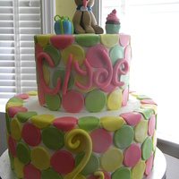 Polka Dot Cake Polka dots with a dog on top fo my 2 year old niece who loves dogs!