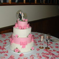 50Th Anniversary Cake 14,12,10,6 inch cakes. My biggest stacked cake...also the first time delivering a cake this big already stacked! All buttercream with...