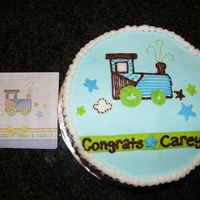 Baby Shower Cake I tried to match the design on the napkin. Baby shower cake for baby boy.