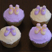 Baby Bootie Cupcakes Booties are made from buttercream. I loved the way these turned out!