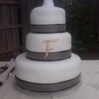 Wedding Cake My very first wedding cake. Red Velvet & white cake, covered in fondant.