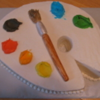 Artist's Pallet Artist's pallet with gumpaste brush