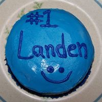 One Smash Cake I made this to go w/the "ONE" cake I made form my son. Chocolate cake iced w/buttercream.
