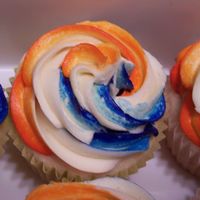 Blue & Orange Swirl Cupcakes These were made by request for my son's birthday. When he asked for blue and orange I thought to myself Y? But didn't say...