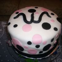 Monogram Polka Dot Cake Fondant with fondant accents