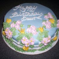 Spring Birthday Cake all buttercream birthday cake