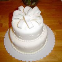 Best Friend's Wedding I was in my best friend's wedding from HS and made her cake as her gift. My first wedding cake - I was happy!