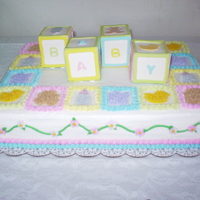 Baby Block Cake Gumpaste baby blocks.