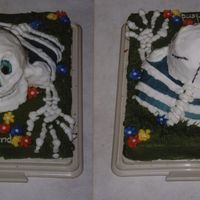 You Go Ghoul-Friend Happy skeleton crawling out to wish you a Happy Halloween. I have both front and back pictured.
