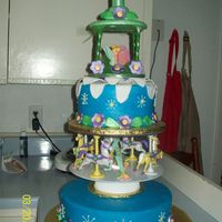 Tinkerbell Cake I got the idea from a pic on cake central. The cake actually rotated using the Wilton Lighted Revolving Base.