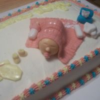 Baby Shower Cake another view of the baby shower cake, I should have made the baby's head sideways! LOL