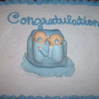Twin Boys Baby Shower Cake It's kind of plain. I did'nt have a lot of time.