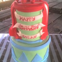 Circus Cake 5th cake for a friend's daughter on her 2nd b-day, used butter cake, fudge filling and fondant to decorate, was a huge hit w/ the kids...