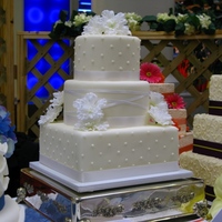 Pretty In White Classic white with satin ribbon - another show cake!