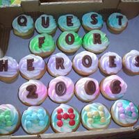 Cupcakes Library Program Made some cupcakes for the last day of our summer library program. There is a theme every year and this year it was Quest for Heroes.