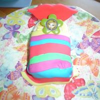 Bratz Sleepover Cake Mini loaf cake for sleepover birthday party. Headboard is made from lips and cupcake rings for the heads. My first time trying to make...