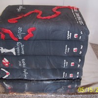 Kylie B-Day Cake Eclipse was her favorite book and wanted it on top. Buttercream and fondant.