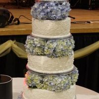 Flower Wedding Cake Top 4 tiers were fake bottom tier real for the bride & groom to cut.