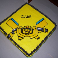 Transformers Bumblebee My husband made this template for me. Bumblebee is a very hard character to do. So many details! And in the end, the boys name was GAUGE,...
