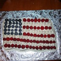 Flag And Fruit Flag pan, blueberries and raspberries
