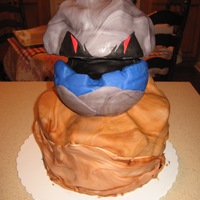 Lego Power Miners: Rock Monster! My son's birthday cake. He is obsessed with Legos and wanted a Power Miners cake with rock monsters...but when I showed him a drawing...