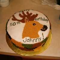 Camouflage Deer I used a pattern for the deer; camo was free-hand; all buttercream icing