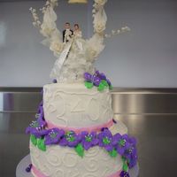 Fazekas' 40Th Wedding Anniversary 9" red velvet with cream cheese filling; 6" heavenly dark chocolate with almond buttercream. This is the couple's wedding...