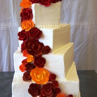 Roses Cake is covered in buttercream (sizes 4", 6", 8", and 10"). Roses are gumpaste.