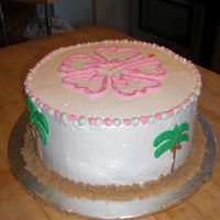 Tropical Birthday Cake All in Swiss Meringue Buttercream with brown sugar sand.