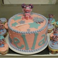 Ella's 2Nd WASC, buttercream & fondant accents. Abby Cadabby is a candle and the smaller Abby's are cupcake toppers