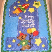 Garrett's 1St B'day WASC, buttercream to match invitations