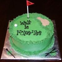Golf "fore-Tee" Golf enthusiast turned forty and we decided to get cheesy! buttercream with fondant ball and flag