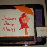 Modern Baby Shower I was asked to make a baby shower cake that looked like the invitation. I used marshmellow fondant for the accents and the cake was covered...