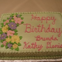 Floral Birthday Cake I made this for a work birthday get together. The flowers are made of royal icing. I wanted something different than white icing so I...