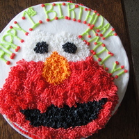 Emily's Elmo White Cake with BC. Freehanded Elmo, was pretty nervous about it!! I hope she enjoys it, this was my first official "client". And...