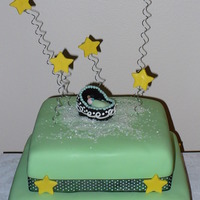 Green , Black And White Polka Dots 