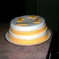 Practice 2 This is the first cake I covered in rolled buttercream! It was easier to make than the fondant, but it was awfully greasy : Still fun...