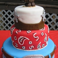 Cowboy Babyshower Cake&gt;&gt;&gt;&gt;&gt;Yeehaw!!! Thanks to all the wonderfull examples of coyboy cakes on this site. I just found a few that I liked and put the ideas together to make this...