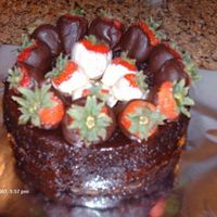 Chocolate Strawberry Cake Chocolate Ganache with chocolate covered strawberries