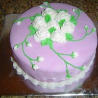 Simple Cake Purple fondant with buttercream roses