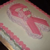 Breast Cancer Ribbon Cake I did two of these cakes and donated the to a Breast Cancer Fundraiser.