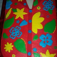 Hawaiian Shirt 11x15 cake, iced in buttercream with fondant lapels and buttons
