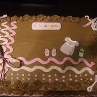 1St Baby Shower chocolate butter cream with pink